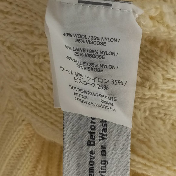 NWT J Crew Cream Crew Neck Flair Sleeve Wool Knit Sweater - Picture 7 of 7